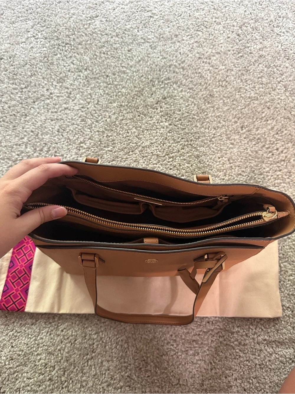 Tory Burch Tan Leather Tote Bag